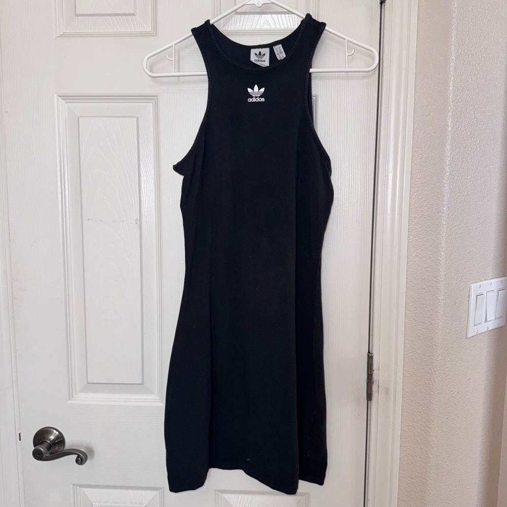 Adidas Black Ribbed Tank Dress - Women's